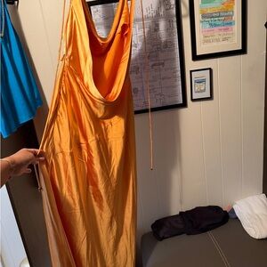 Elegant Orange Maxi Dress